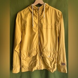 Obey Yellow Windbreaker Jacket Mens Small Hooded Lightweight Streetwear